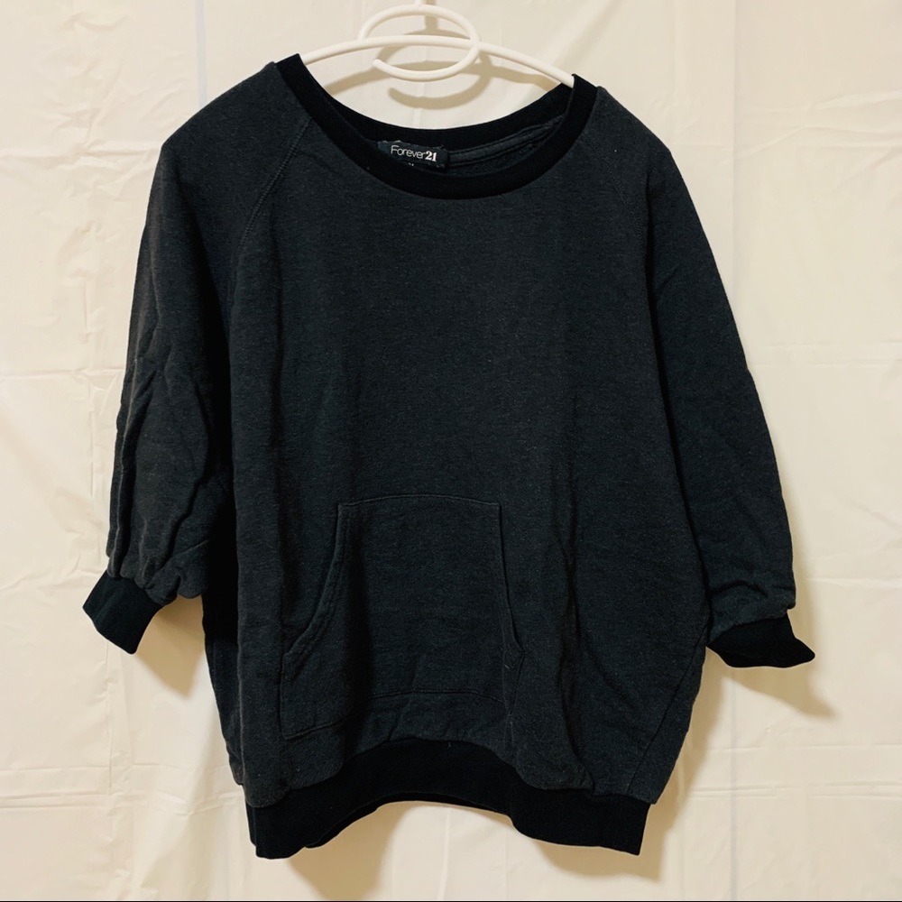 Forever 21 Bat Sleeve Sweatshirt in Gray Size M